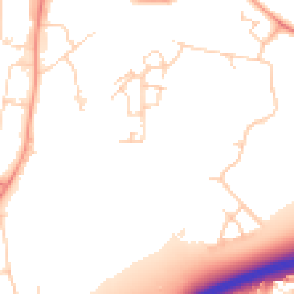 Daytime road noise heatmap for RH10 2AJ