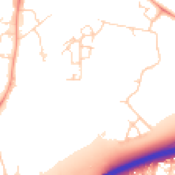 Daytime road noise heatmap for RH10 2AL