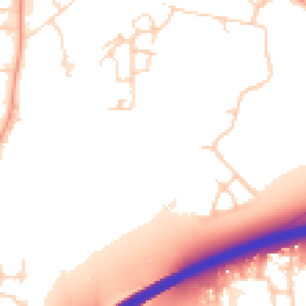 Daytime road noise heatmap for RH10 2AQ