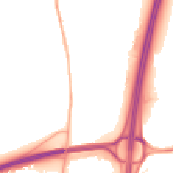 Night-time road noise heatmap for RH10 3GN
