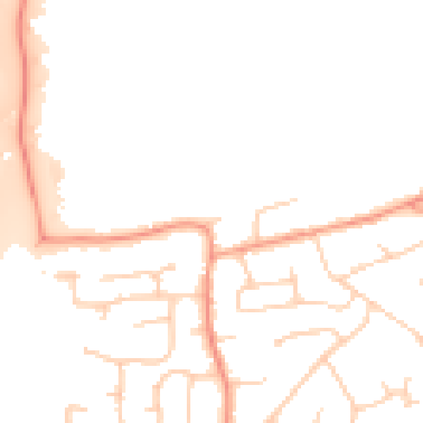 Daytime road noise heatmap for RH10 3JJ