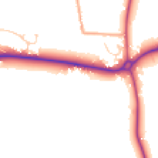 Daytime road noise heatmap for RH10 3LF
