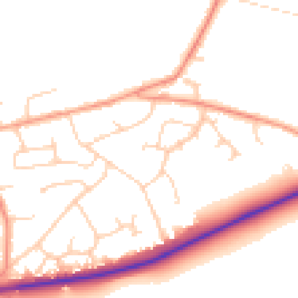 Daytime road noise heatmap for RH10 3LS