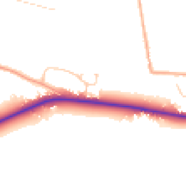 Daytime road noise heatmap for RH10 3RU