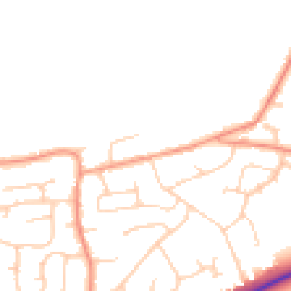 Daytime road noise heatmap for RH10 3TG
