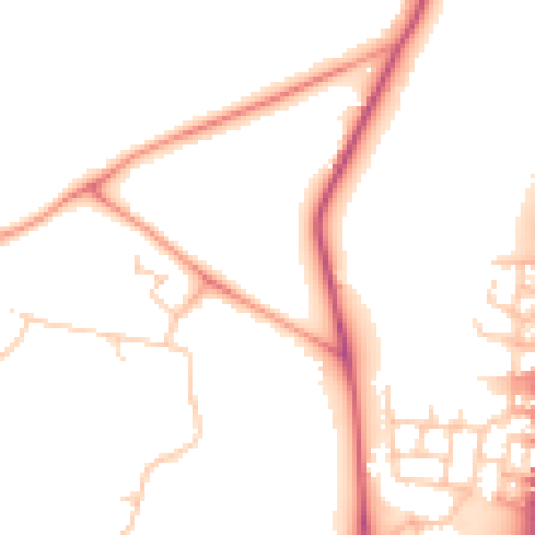 Daytime road noise heatmap for RH10 3WB