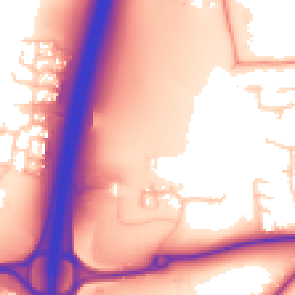 Daytime road noise heatmap for RH10 3WW