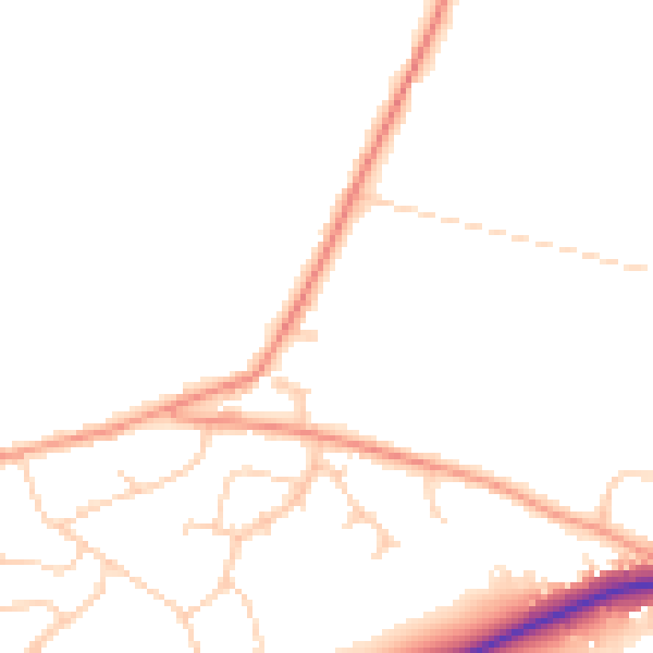Daytime road noise heatmap for RH10 3XN