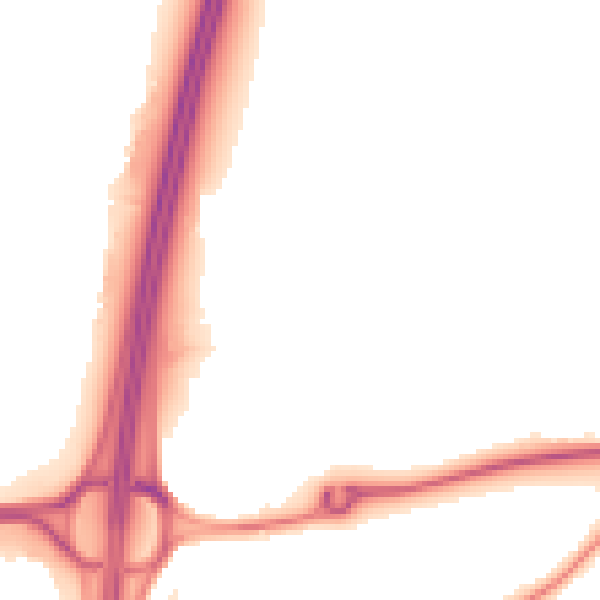 Night-time road noise heatmap for RH10 3XT
