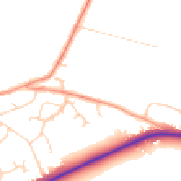 Daytime road noise heatmap for RH10 3XW