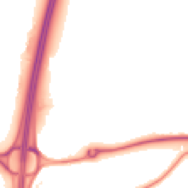 Night-time road noise heatmap for RH10 3YB