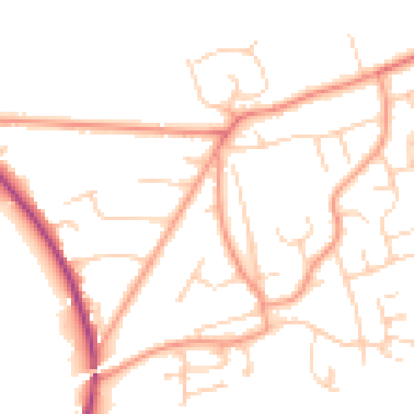 Daytime road noise heatmap for RH10 4AF
