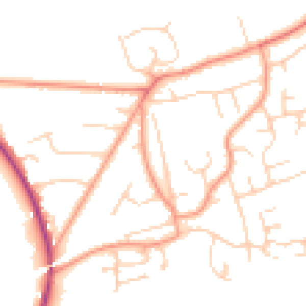 Daytime road noise heatmap for RH10 4AG