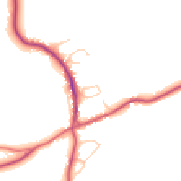 Daytime road noise heatmap for RH10 4AR