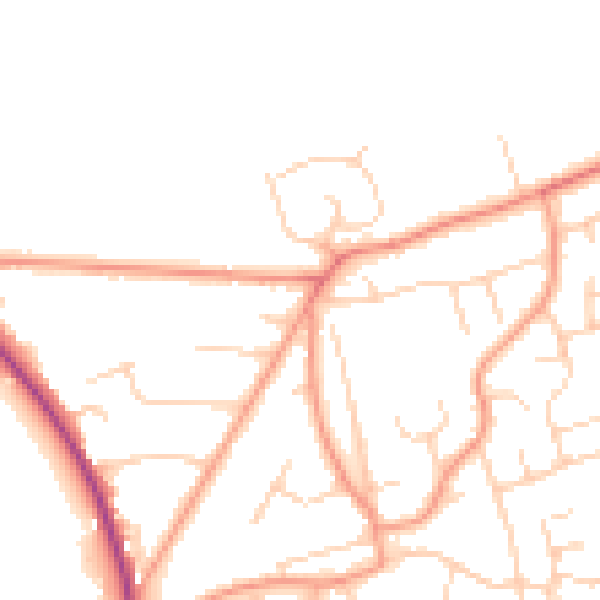 Daytime road noise heatmap for RH10 4BF