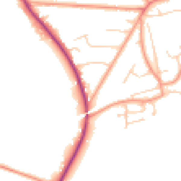 Daytime road noise heatmap for RH10 4GB