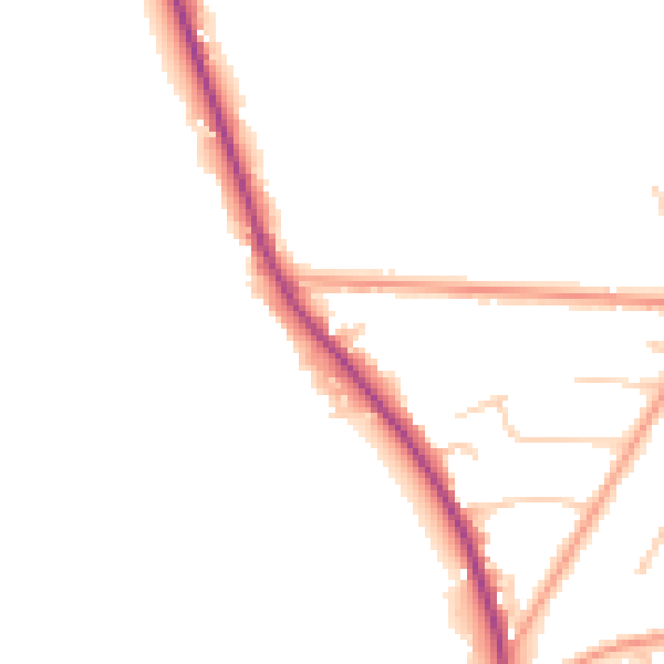 Daytime road noise heatmap for RH10 4HE