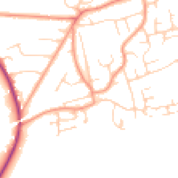 Daytime road noise heatmap for RH10 4HZ