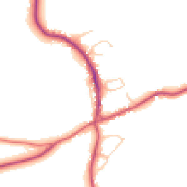 Daytime road noise heatmap for RH10 4NU