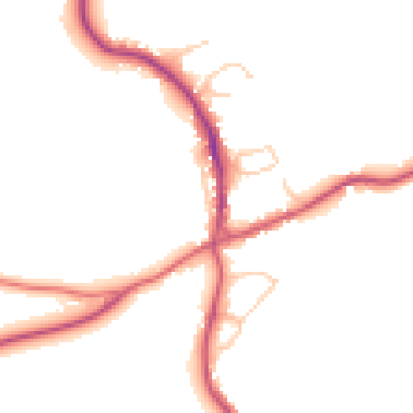 Daytime road noise heatmap for RH10 4NY