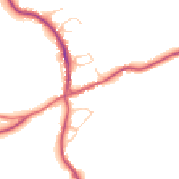 Daytime road noise heatmap for RH10 4PU