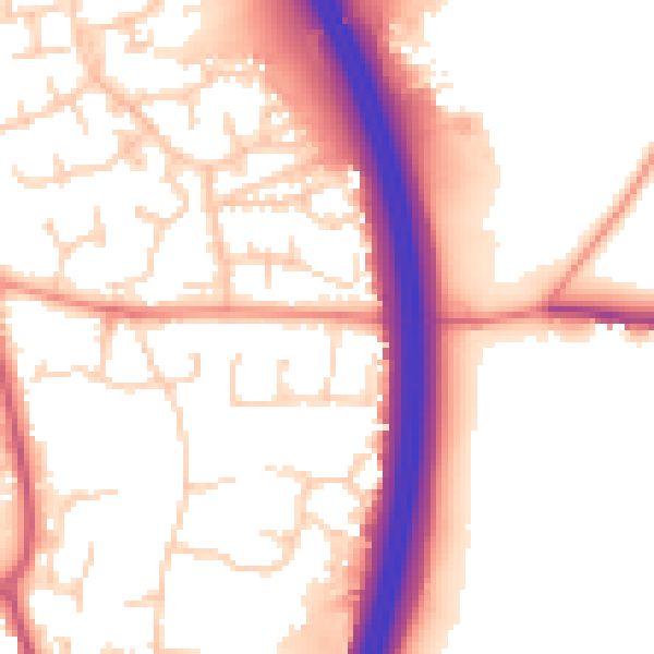 Daytime road noise heatmap for RH10 4SW