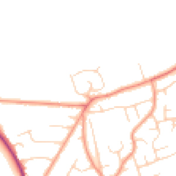 Daytime road noise heatmap for RH10 4UE