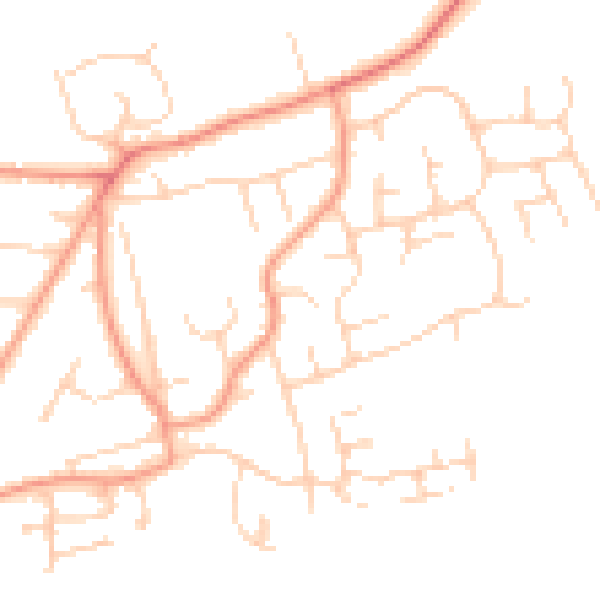 Daytime road noise heatmap for RH10 4UX