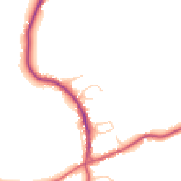 Daytime road noise heatmap for RH10 4YY