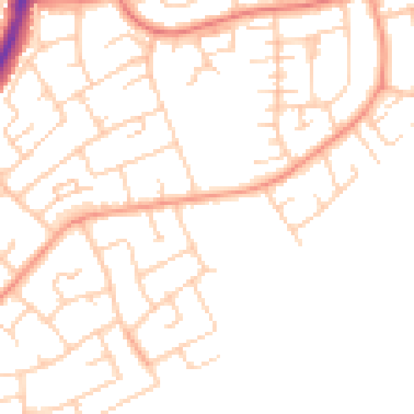 Daytime road noise heatmap for RH10 5DY