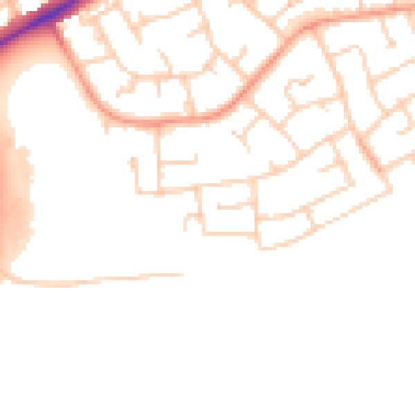Daytime road noise heatmap for RH10 5HN