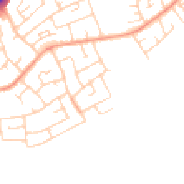 Daytime road noise heatmap for RH10 5LN