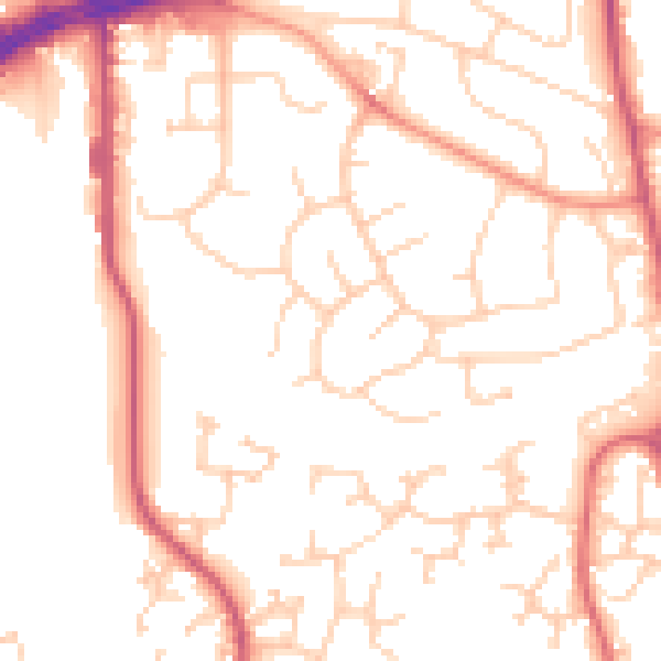 Daytime road noise heatmap for RH10 7BT