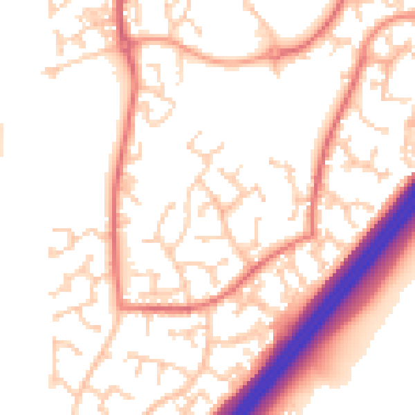 Daytime road noise heatmap for RH10 7JA