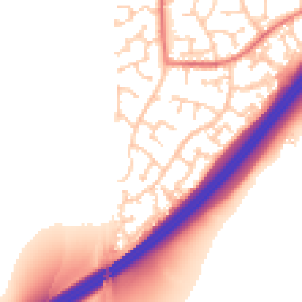 Daytime road noise heatmap for RH10 7LA