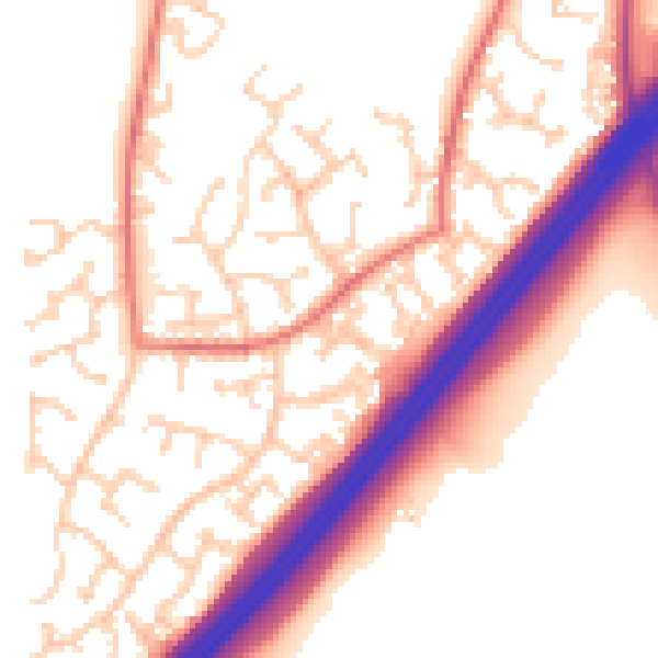 Daytime road noise heatmap for RH10 7LF