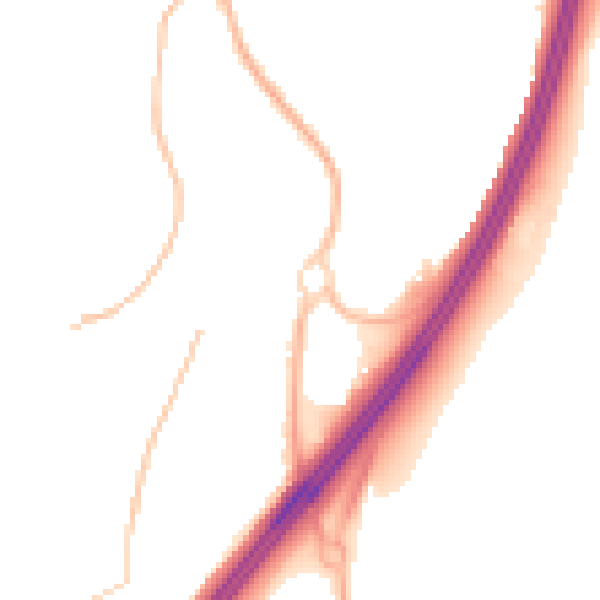 Night-time road noise heatmap for RH10 7PD