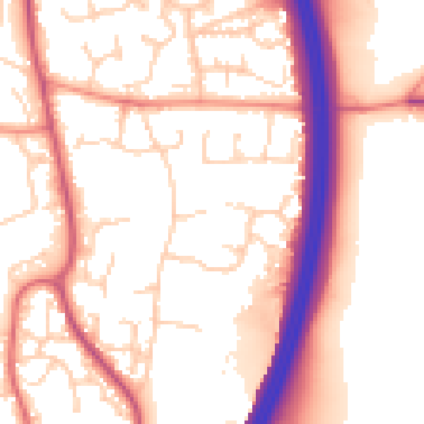 Daytime road noise heatmap for RH10 7QA