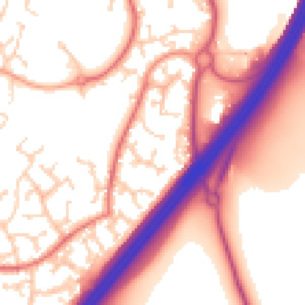 Daytime road noise heatmap for RH10 7QP