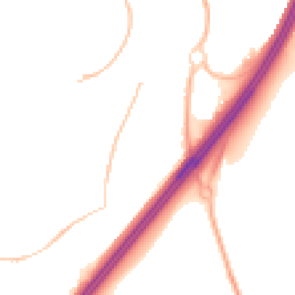 Night-time road noise heatmap for RH10 7QP