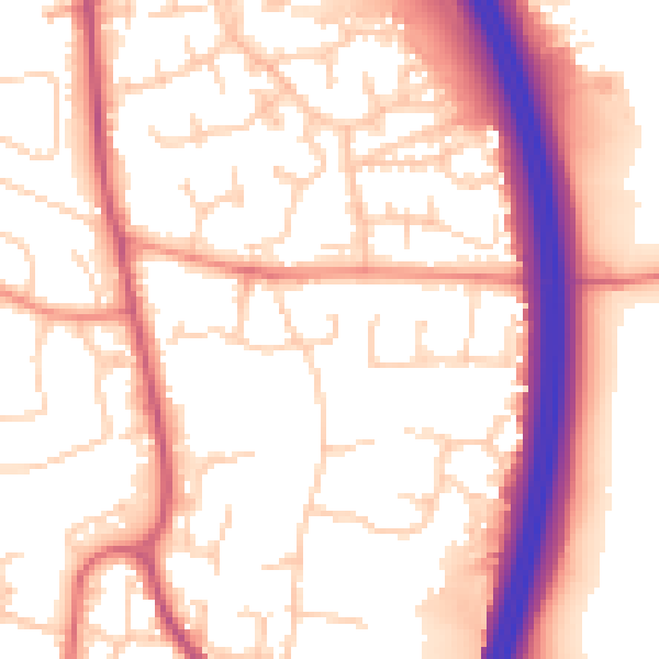 Daytime road noise heatmap for RH10 7QT