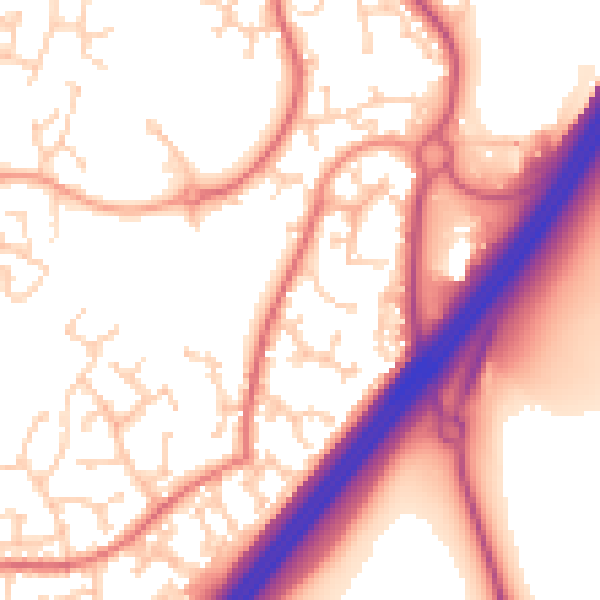 Daytime road noise heatmap for RH10 7QW