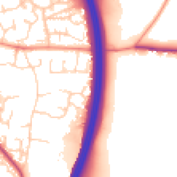 Daytime road noise heatmap for RH10 7RB