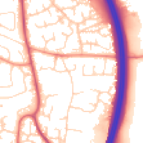 Daytime road noise heatmap for RH10 7RP