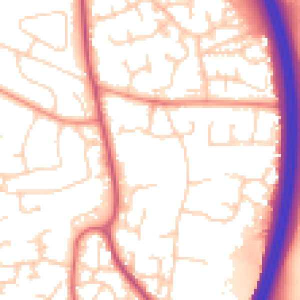 Daytime road noise heatmap for RH10 7RR