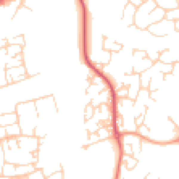 Daytime road noise heatmap for RH10 7UW