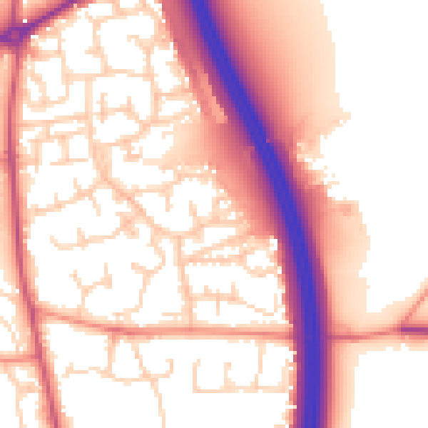 Daytime road noise heatmap for RH10 7XQ