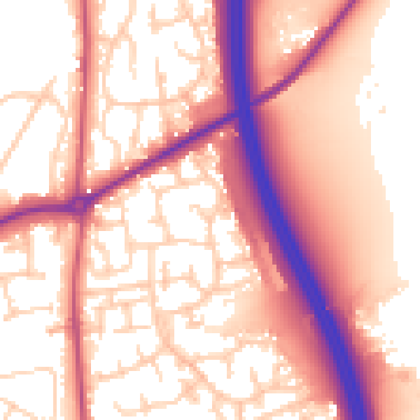 Daytime road noise heatmap for RH10 7YL