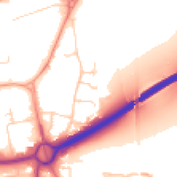 Daytime road noise heatmap for RH10 8AR