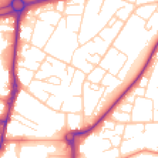Daytime road noise heatmap for RH10 8BU